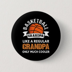 Basketball Grandpa - Fun Basketball Grandfather  6 Cm Round Badge