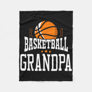 Basketball Grandpa Team Sports Fan Fleece Blanket