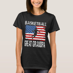 Basketball GREAT GRANDPA USA Flag T-Shirt