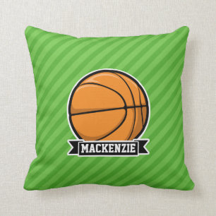Basketball; Green Stripes Cushion