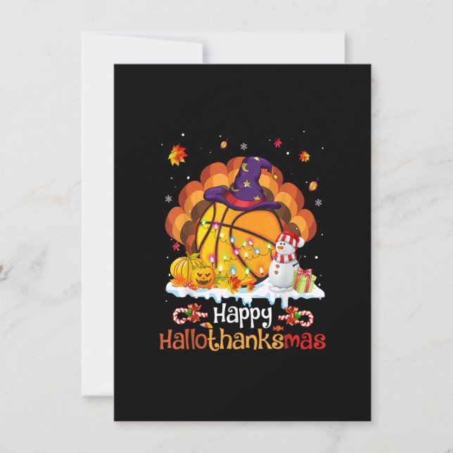 Basketball Halloween Christmas Thanksgiving Hallot Invitation (Front)