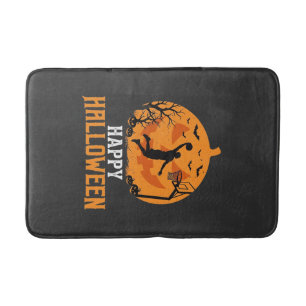 Basketball Halloween Dunk Pumpkin Design_1 Bath Mat