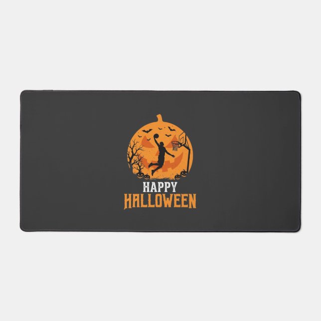 Basketball Halloween Dunk Pumpkin Design_1 Desk Mat (Front)