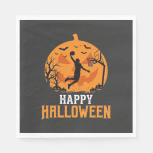 Basketball Halloween Dunk Pumpkin Design_1 Napkin