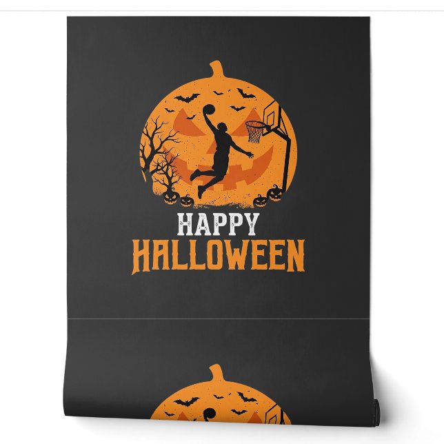 Basketball Halloween Dunk Pumpkin Design_1 Wallpaper (Unrolling)