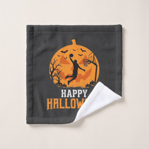 Basketball Halloween Dunk Pumpkin Design_1 Wash Cloth