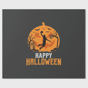 Basketball Halloween Dunk Pumpkin Design_1 Wrapping Paper