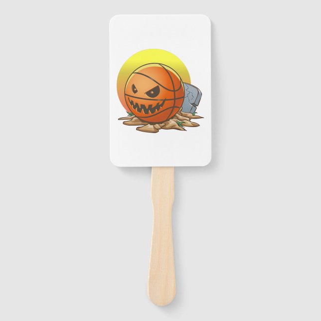 Basketball Halloween  Hand Fan (Front)