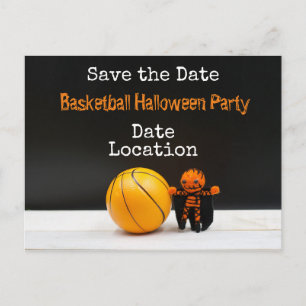 Basketball Halloween Party save the date Postcard