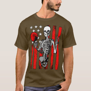 Basketball Halloween Skeleton Dunking Dribble Boys T-Shirt