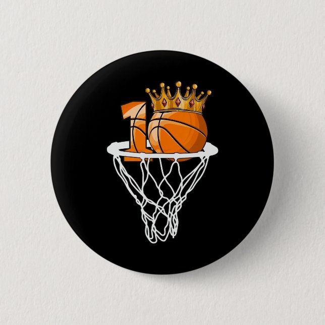 Basketball Happy 10th Birthday Boy  Bball 10 Years 6 Cm Round Badge (Front)
