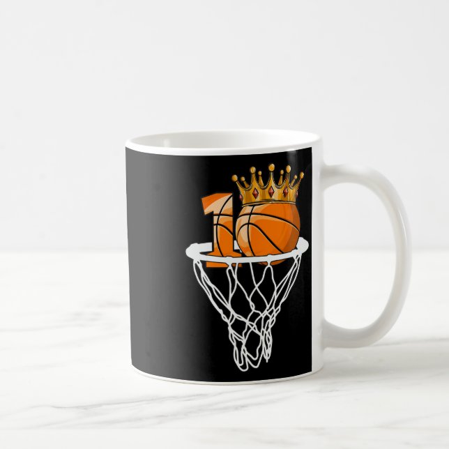 Basketball Happy 10th Birthday Boy Bball 10 Years  Coffee Mug (Right)