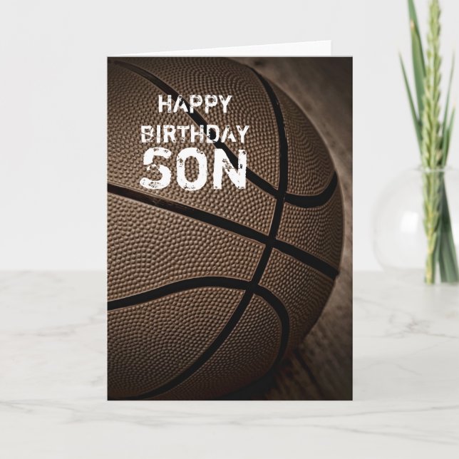 Basketball Happy Birthday Son Card (Front)