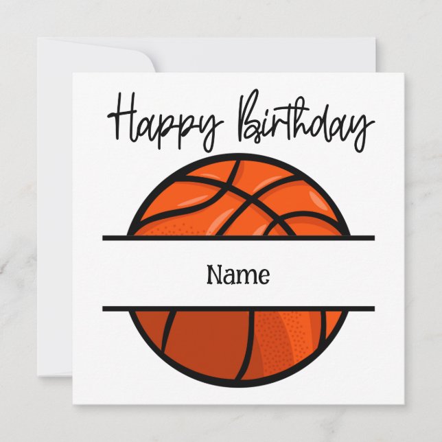 Basketball Happy Birthday to Player with Ball  Card (Front)
