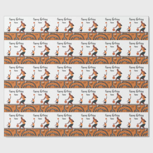 Basketball Happy Birthday to Player with Player Wrapping Paper