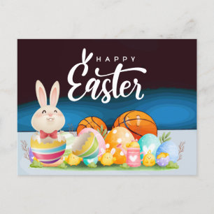 Basketball Happy Easter Holiday to Player Postcard