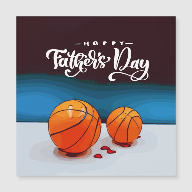 Basketball Happy Father's Day with  Two Balls Dad  (Front)