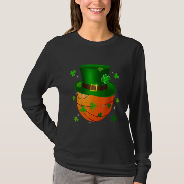 Basketball Hat Shamrock Irish St Patrick Day Costu T-Shirt (Front)