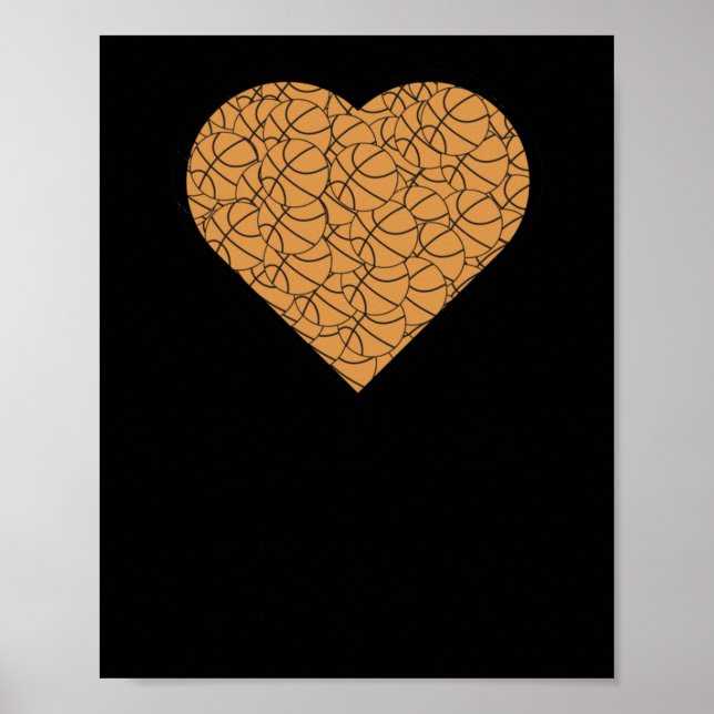 Basketball Heart Love Design  Poster (Front)