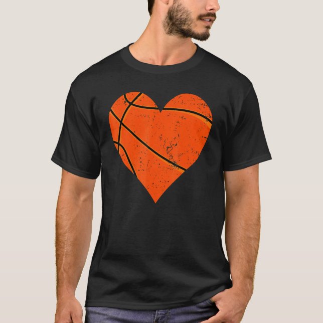 Basketball Heart Love Sport Player Coach Kids Vale T-Shirt (Front)