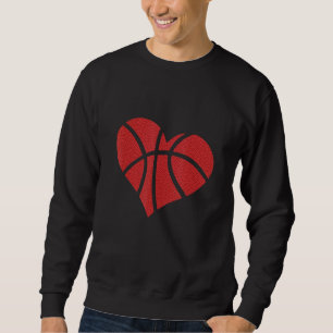 Basketball Heart Love Valentines Day Basketball K Sweatshirt