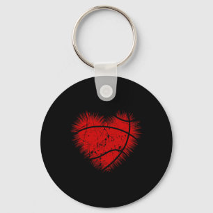 Basketball Heart Men Kids Girls Boys Valentines Da Key Ring