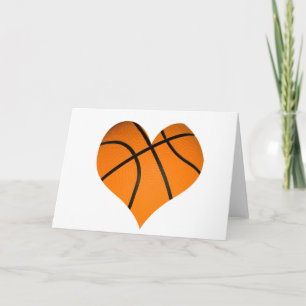 Basketball Heart Shape Card