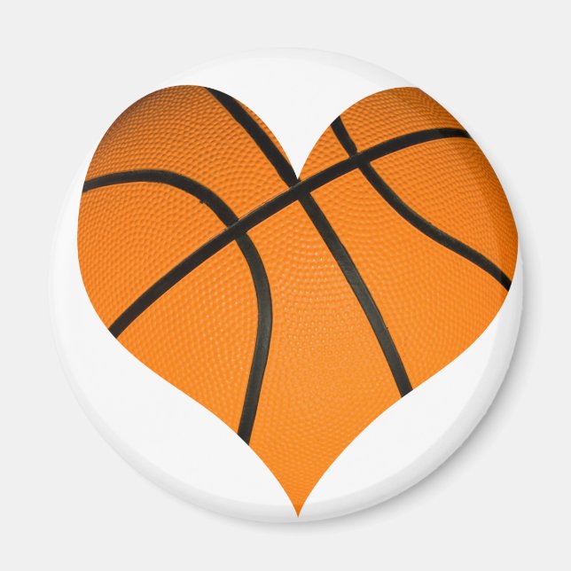 Basketball Heart Shape Magnet (Front)