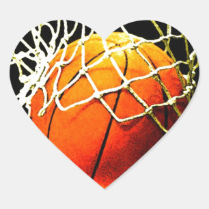 Basketball Heart Sticker