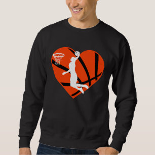 Basketball Heart Valentine s Day  Teen Boys Girls  Sweatshirt
