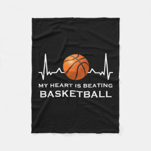 Basketball Heartbeat 10 Fleece Blanket