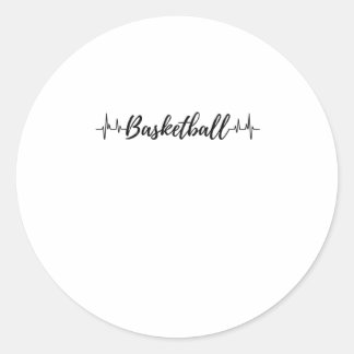 Basketball Heartbeat 11  Classic Round Sticker