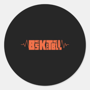Basketball Heartbeat (2)  Classic Round Sticker
