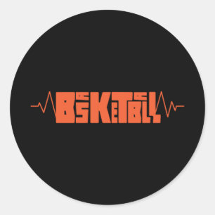 Basketball Heartbeat (2) Classic Round Sticker
