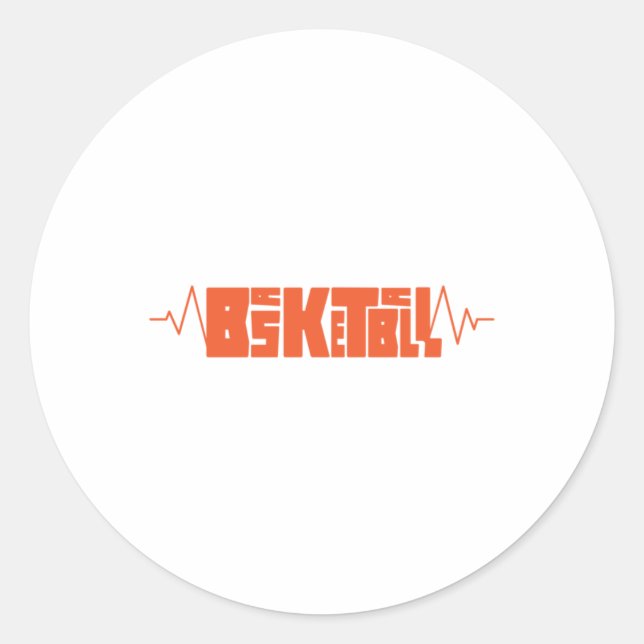 Basketball Heartbeat 9  Classic Round Sticker (Front)