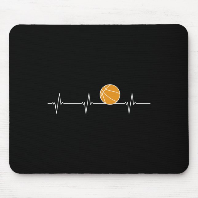 Basketball Heartbeat - Ball Ecg Pulse For Fans Mouse Pad (Front)