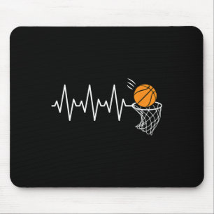 Basketball Heartbeat Basketball Lover Mouse Pad