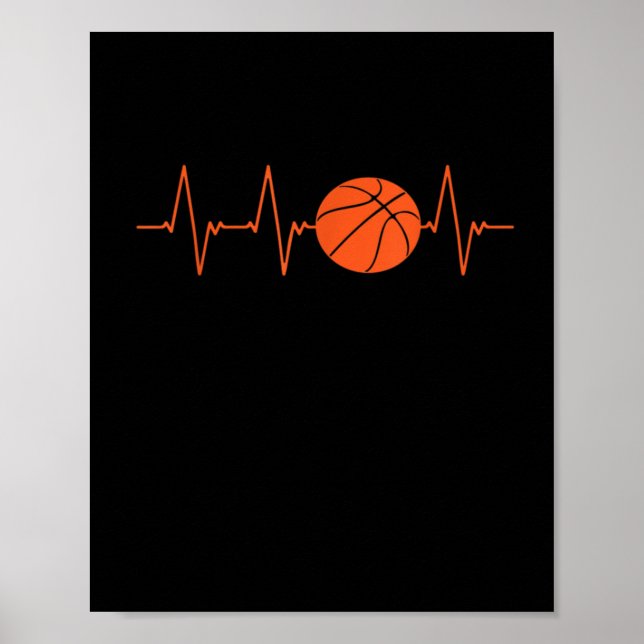 Basketball Heartbeat Bball Gift  Poster (Front)