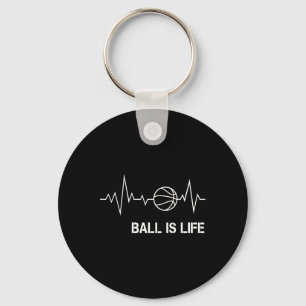 Basketball Heartbeat Big Balls My Life Baller Play Key Ring