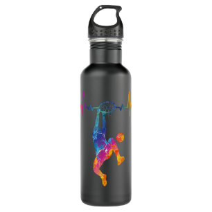 Basketball Heartbeat EKG Heart Rate Basketball Pla 710 Ml Water Bottle