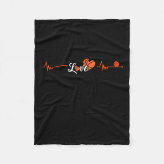 Basketball Heartbeat Fleece Blanket