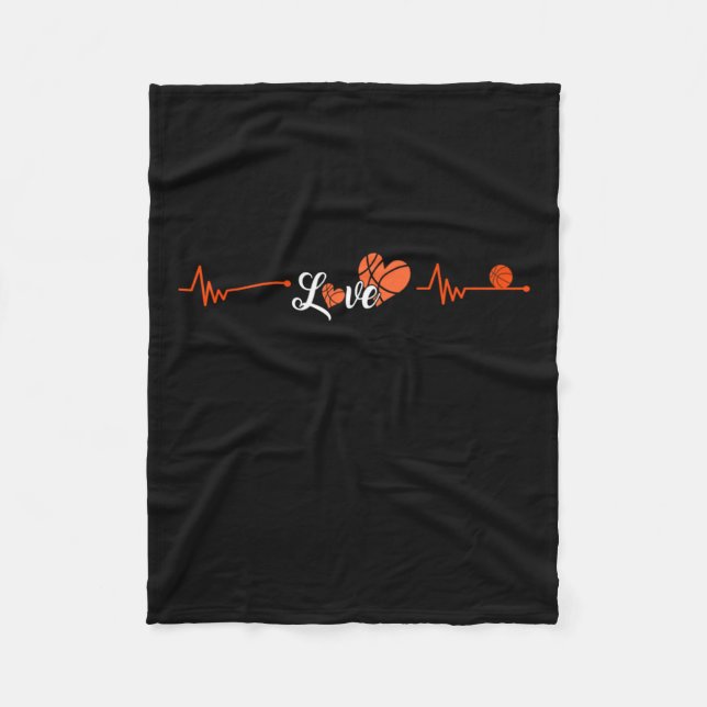Basketball Heartbeat  Fleece Blanket (Front)