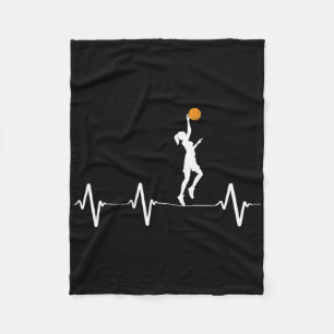 Basketball Heartbeat For Women And Girls  Fleece Blanket