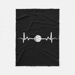 Basketball Heartbeat Gift Idea 1  Fleece Blanket