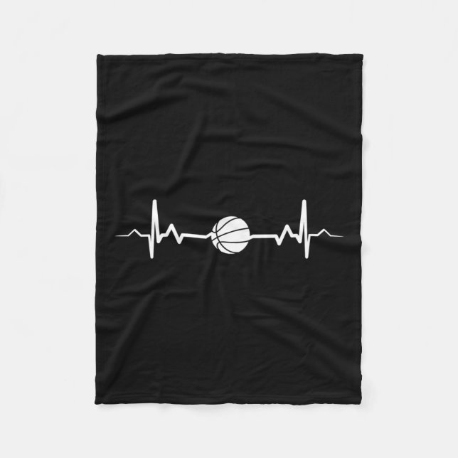 Basketball Heartbeat Gift Idea 1  Fleece Blanket (Front)