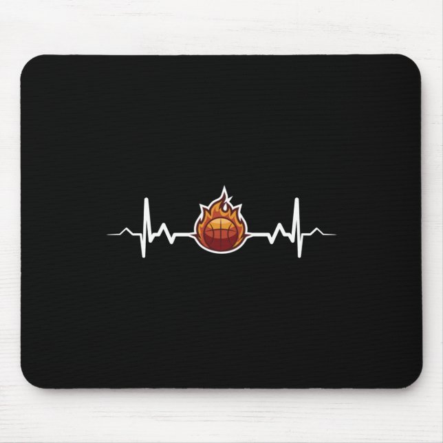 Basketball Heartbeat Gift Idea  Mouse Pad (Front)