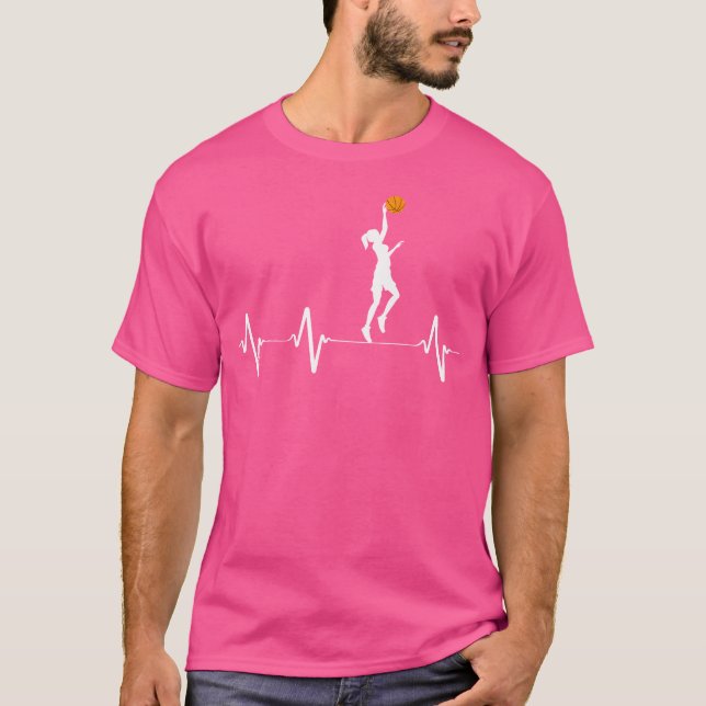 Basketball Heartbeat Gift Shirts For Women And Gir (Front)