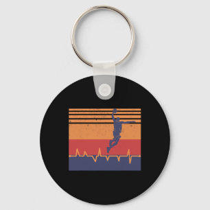 Basketball Heartbeat  Key Ring