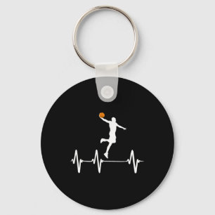 Basketball Heartbeat  Key Ring