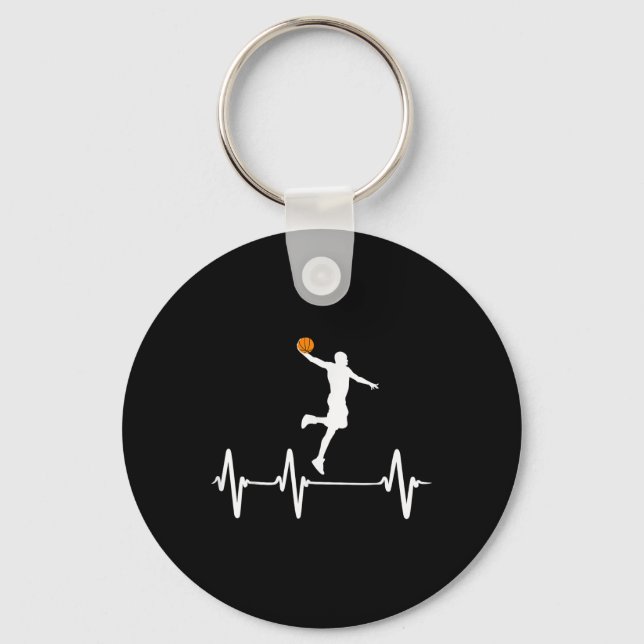 Basketball Heartbeat  Key Ring (Front)